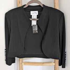 Joseph Ribkoff Bolero w/ Elbow Button Sleeve $165 Size 8 Black